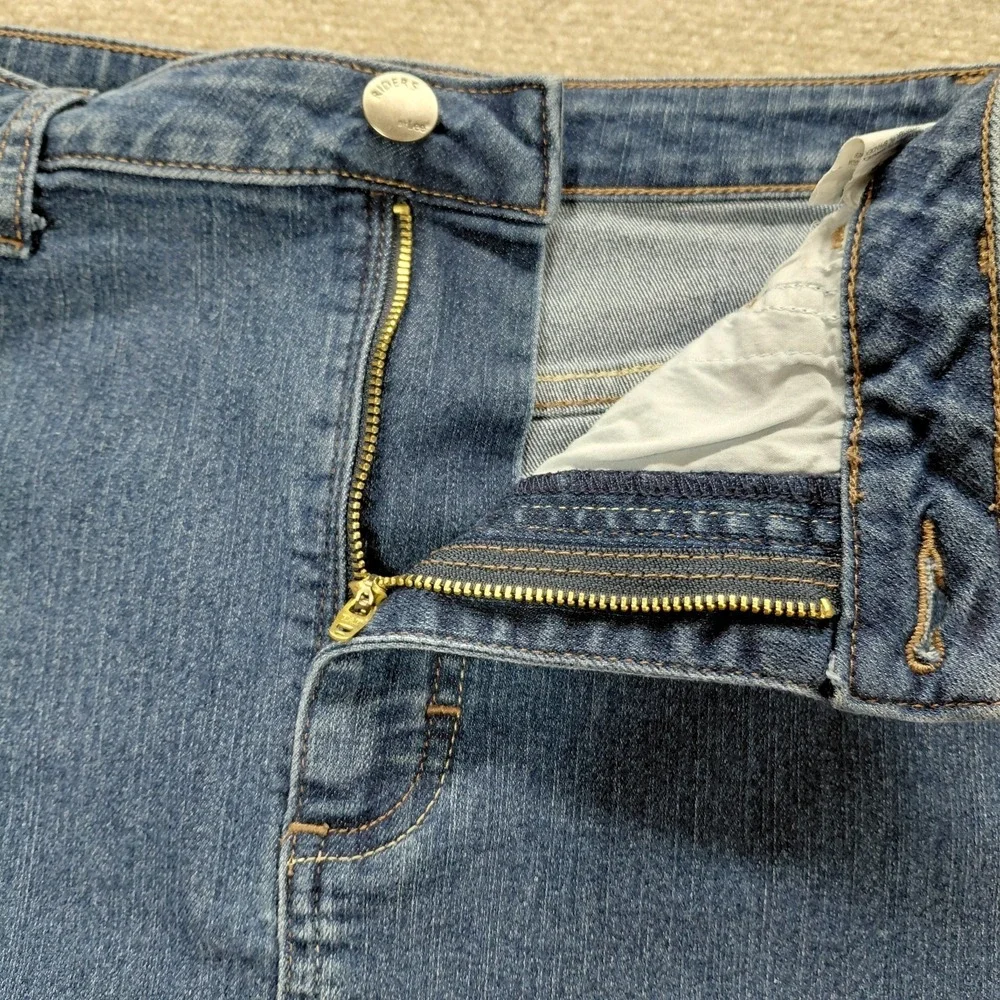Lee Riders Mid Rise Casual Skirt Women's 12 med Skirt Blue Jean Denim Stretch